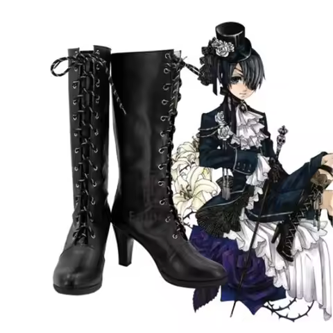 Black Butler Ciel Phantomhive Cosplay Shoes Boots Rainbowcos0 Game Christmas Anime Halloween W1091