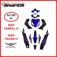 [FULL TANAM ] SNIPER COVERSET LC LC135 V1 EXCITER RC BLUE PURPLE BLACK / HITAM UNGU BIRU EXCITER RC