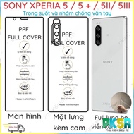 Sony Xperia 5 / 5+ ( 5 plus ) / 5 II (5II) / 5 III (5III) ppf sticker, clear, matte for screen, back