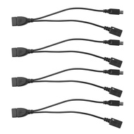 (EXTK) 4-Pack Mini OTG Cable Adapter,2-In-1 Powered Micro-USB to USB Adapter(OTG Cable + Power Cable