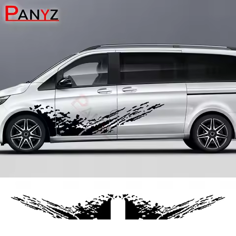 2Pcs/Lot Car Stickers Van For Mercedes Benz Vito Viano V Class W447 W639 Accessories Sport Door Grap