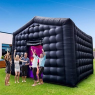 【stock】6*6*4m Inflatable Nightclub Cube Tent, Inflatable Portable Air Cube Tent, Black Square Gazebo