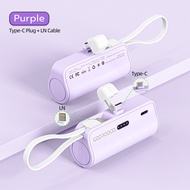 Sạc Pin Dự Phòng Mini GOOJODOQ 4000MAhTích Hợp Cáp Type-C & LNPin Hiệu Suất Cao Cầm Tay Và Kích Thướ