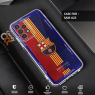 SAMSUNG A23 Case - SAMSUNG A23 Casing FOOTBALL Motif - Premium Fourside Softcase - Clear Transparent