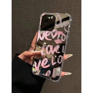 Slogan Love Indeed Pattern Mirror Anti-Fall Sleeve Phone Case Compatible With IPhone Waterproof Shoc