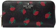 Kate Spade Madison Rose Toss Printed Large Continental Wallet Black Multi