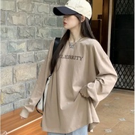 Oversize Hong Kong-style long-sleeved t-shirt women loose tide Harajuku style all-match thin early a