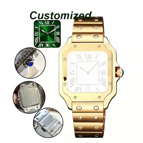 Design 33mm/38mm Square Men Automatic Watches 904L Stainless Steel Case Strap Automatic Mechanical M