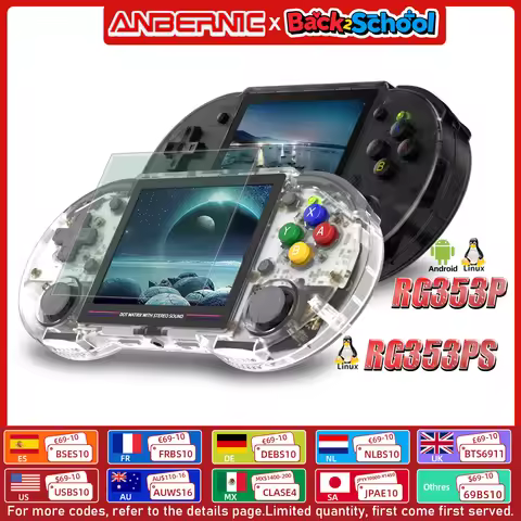 ANBERNIC RG353P RG353PS 64 Bit Retro Handheld Game Console RK3566 3.5 Inch IPS Screen Support 5G WiF