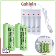 GSHIYMY AA / AAA Battery Charger Independent Rechargeable 4 Slot USB Battery Charger