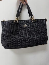 Coach Black Quilted Leather Tote Bag