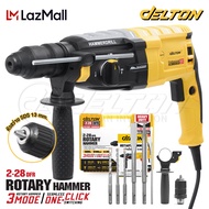 DELTON สว่านโรตารี่ สว่านเจาะปูน 3 ระบบ 1800W Pro Series สว่านกระแทก สว่าน ขนาด 28 mm. พร้อมดอกเจาะป