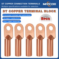 5(PCS) DT10 to DT300 DT copper nose terminal block Lug 10mm2-300mm2 square purple copper wire ear