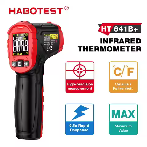 HABOTEST HT641A/HT641B/HT641A+/HT641B+ Infrared Thermometer Non-Contact Laser Temperature Meter Lase