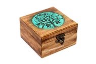 Antique Handmade Wooden Urn Tree of Life Engraving Handcarved Jewellery Box for Women-Men Jewel | Ho