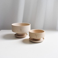 Aube Hat Beige Korean Ceramic Pot