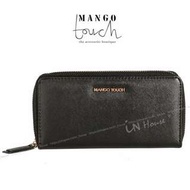 MANGO MNG 十字皮紋PU 長夾 錢包 手拿包 皮夾 拉鍊式 黑色 (特價)