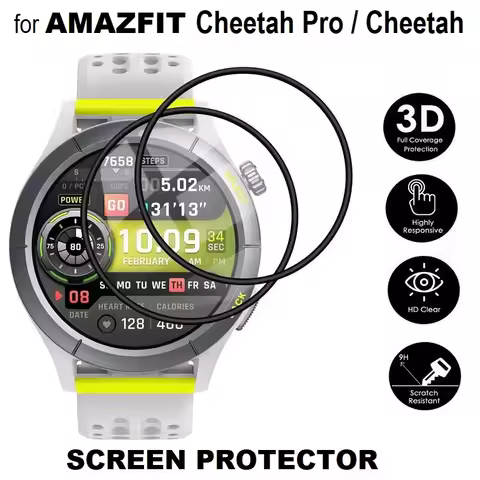 3PCS 3D Curved Edge Screen Protector for Amazfit Cheetah Pro / Cheetah Smartwatch Full Cover Soft Pr