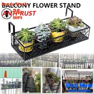 Joool.SG Plant Rack Iron Art Flower Rack Balcony Railing Plant Stand Hang Flower Stand ASXU