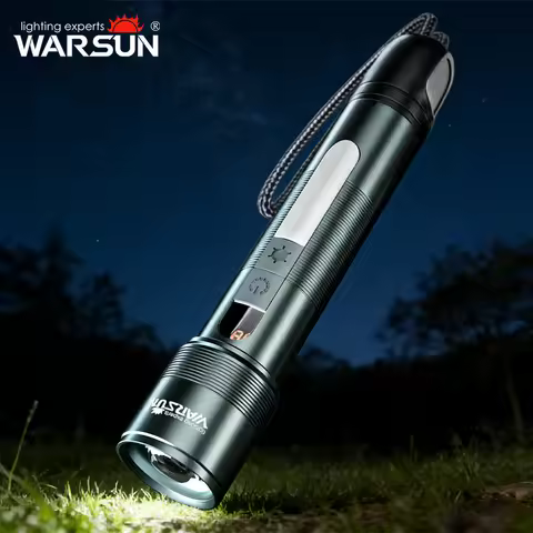 WARSUN Flashlight 1000 Lm LED Battery Rechargeable Multifunctional Outdoor Torch Portable Zoomable C