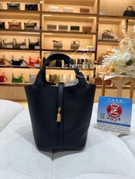 門市現貨 Hermes Picotin 18 p18 黑金 W stamp