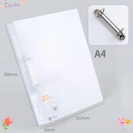 CACTU Transparent Folder, 2 Holes D-shaped Binder File Folder, Plastic Office Document Lever Arch Fi