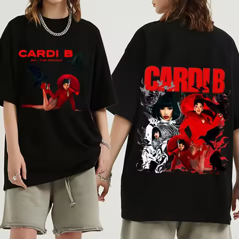 New Album Cardi B Am I The Drama T-shirt Man Woman Harajuku O-neck Casual Shirt Gift