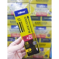 Dolphin 2B Pencil 12's+extra 2pcs Model: DOL-BG2B Black & Gold