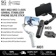 【SG】M01 M03 3-Axis Gimbal Stabilizer Professional Selfie Stick Phone Handheld with LED Fill Light Fa