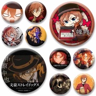 Anime BSD Chuuya Nakahara Soft Button Pins Cartoon Boy Round Badges Manga Role Snap-in Brooch on Bag