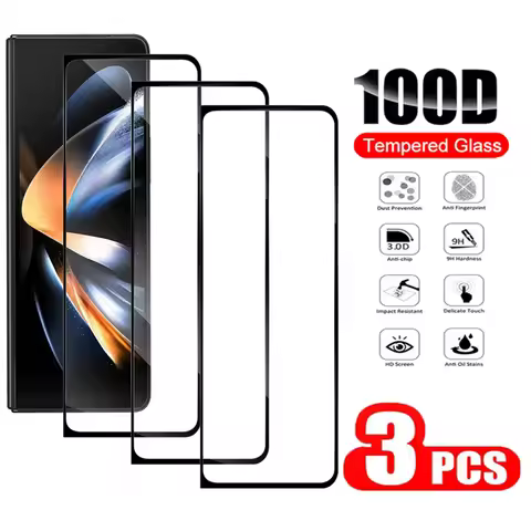 9H Tempered Glass Film For Samsung Galaxy Z Fold 2 Z Fold 3 Z Fold 5 Z Fold 4 Z Fold 6 3Pcs HD Black