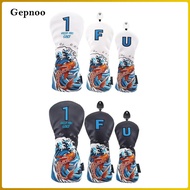 Gepnoo 3x Golf Club Head Covers Golf Head Covers Driver Fairway Wood Hybrid Scratch