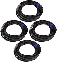 Seismic Audio SASPT12-25-4Pack 25-Feet Pro Audio Speakon to 1/4-Inch Speaker Cables 12-Gauge, 4 Pack