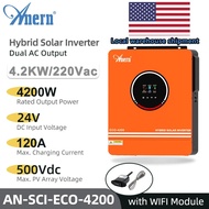 1.6KW 3KW 4.2KW 6.2KW Hybrid Solar Inverter 12V 24V 48V Photovoltaic Hybrid Inverter Max PV 500V Bui