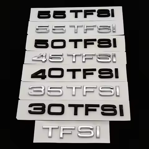 3D ABS 30 35 40 45 50 55 TFSI Logo Letters Car Trunk Emblem Badge Sticker For Audi Q3 Q5 Q7 A1 A2 A3