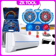 ZKT PROFESSIONAL R134a MANIFOLD GAUGE SET GAS METER Car Aircond Kereta R134a R12 R22 R410a R32 R410a