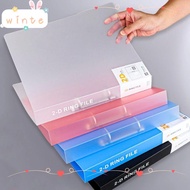 WINTE Binder File Folder, D-shaped Plastic Transparent Folder, Office Document 2 Holes Lever Arch Fi