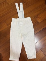 全新 日本白色童裝褲 Cottoli White Cable Knit Overalls 95cm