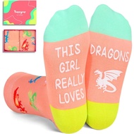 Hadiah Naga HAPPYPOP untuk Kanak-kanak Perempuan - Stokin Naga dan Haiwan Bodoh, Sesuai untuk Kanak-