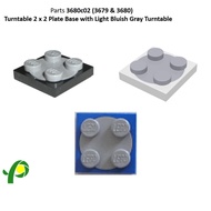Block Parts 3680c02 Turntable 2x2 Plate with Light Bluish Gray Top (3680 / 3679)