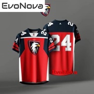 EvoNova AMIGO NFL PREMIUM JERSEY EAGLE RED LYCRA Quick Dry Unisex Sports T-shirt Men's Viral Jersey【