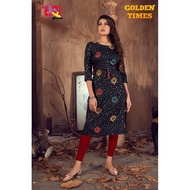 STRAIGHT CUT RAYON COTTON KURTIS