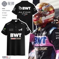 BWT Alpine F1 Team Peripheral Same Racing Short Sleeve Alpine Team Print Loose Men's Lapel Polo Shir