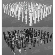 80 Roman Pillars Support Pillars Building Decoration Sculpture C4D Model FBX OBJ Format C4D Material