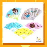 CASA CART Kipas Tangan Boleh Lipat Kartun Comel Kipas Tangan Kipas Tangan Pelajar Kanak Plastik Kipa