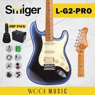 Smiger L-G2-PRO-HFBF ST Style HSS Electric Guitar with Alnico 5 Pickup & Roasted Maple - Midnight Bl