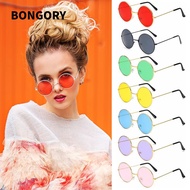 BONGORY Metal Sunglasses Retro Hippie Party Circle Glasses