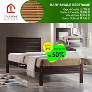 TH Mario Wooden Single Bed Frame / Solid Wood Single Bed / Katil Bujang Kayu / Katil Single / Bedroom Furniture