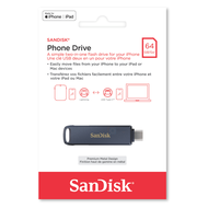 SANDISK PhoneDrive 64/128/256GB (Lightning + TypeC USB3.2 Gen1) แฟลชไดร์ฟ OTG flashdrive โทรศัพท์ no