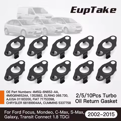 2/5/10Pcs Turbo Oil Return Gasket for Ford 1.8 TDCi 4M5Q-6N652-AA 4M5Q6N652AA Focus Mondeo C-Max S-M